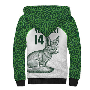 Custom Algeria Football Sherpa Hoodie 2026 Go Greens Fennec With Islamic Pattern - African Pride