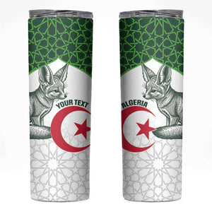 Custom Algeria Football Skinny Tumbler 2026 Go Greens Fennec With Islamic Pattern - African Pride