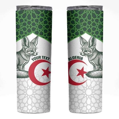 Custom Algeria Football Skinny Tumbler 2026 Go Greens Fennec With Islamic Pattern - African Pride