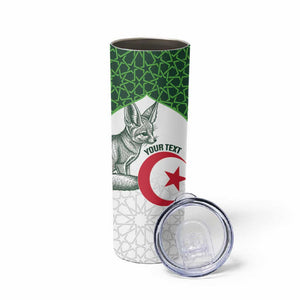 Custom Algeria Football Skinny Tumbler 2026 Go Greens Fennec With Islamic Pattern - African Pride