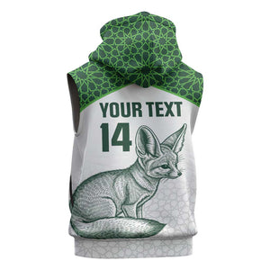 Custom Algeria Football Sleeveless Hoodie 2026 Go Greens Fennec With Islamic Pattern - African Pride