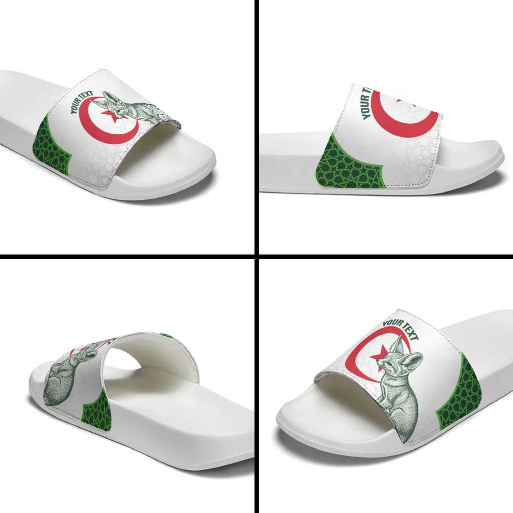 Custom Algeria Football Slide Sandals 2026 Go Greens Fennec With Islamic Pattern - African Pride