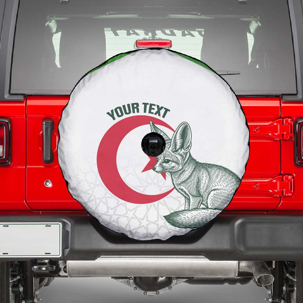 Custom Algeria Football Spare Tire Cover 2026 Go Greens Fennec With Islamic Pattern - African Pride
