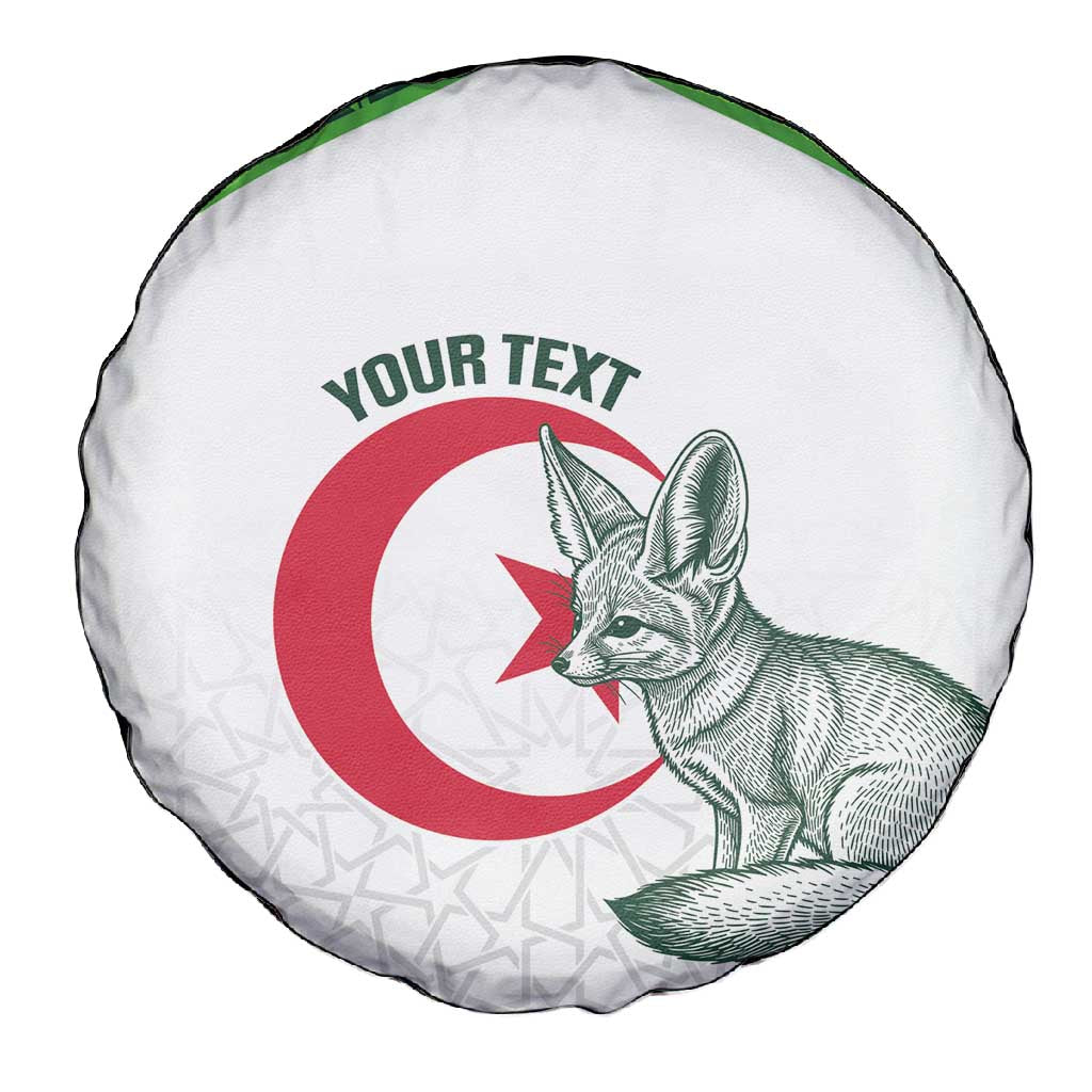 Custom Algeria Football Spare Tire Cover 2026 Go Greens Fennec With Islamic Pattern - African Pride