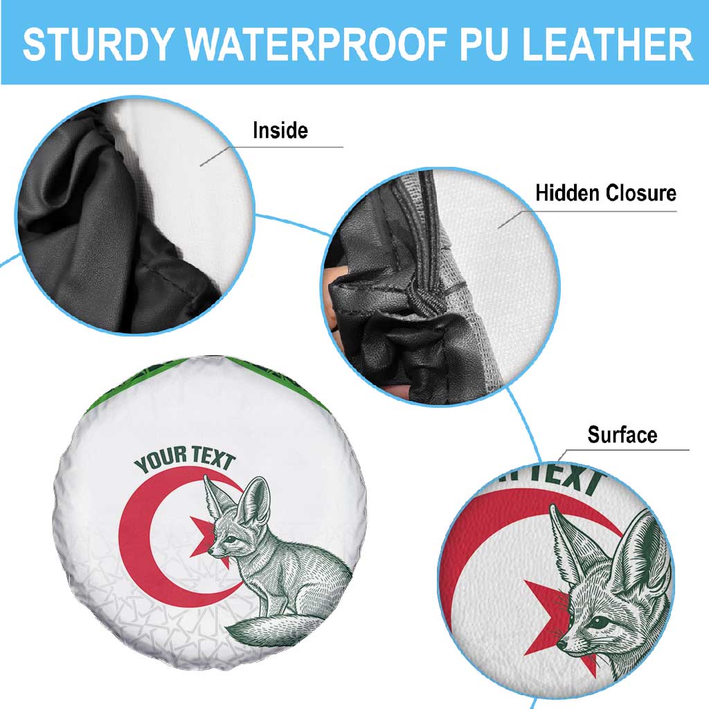 Custom Algeria Football Spare Tire Cover 2026 Go Greens Fennec With Islamic Pattern - African Pride