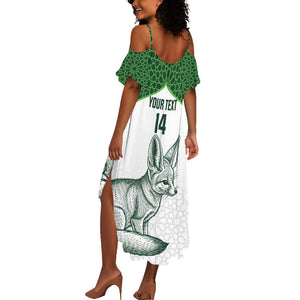 Custom Algeria Football Summer Maxi Dress 2026 Go Greens Fennec With Islamic Pattern - African Pride