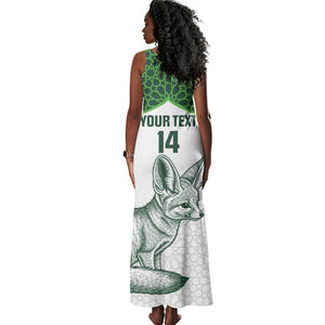 Custom Algeria Football Tank Maxi Dress 2026 Go Greens Fennec With Islamic Pattern - African Pride