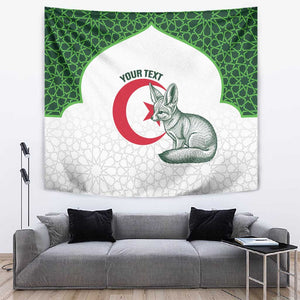 Custom Algeria Football Tapestry 2026 Go Greens Fennec With Islamic Pattern - African Pride