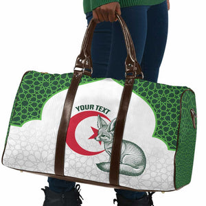 Custom Algeria Football Travel Bag 2026 Go Greens Fennec With Islamic Pattern - African Pride