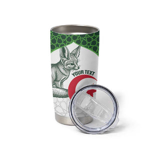 Custom Algeria Football Tumbler Cup 2026 Go Greens Fennec With Islamic Pattern - African Pride