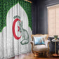 Custom Algeria Football Window Curtain 2026 Go Greens Fennec With Islamic Pattern - African Pride