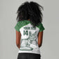 Custom Algeria Football Women V-Neck T-Shirt 2026 Go Greens Fennec With Islamic Pattern LT14
