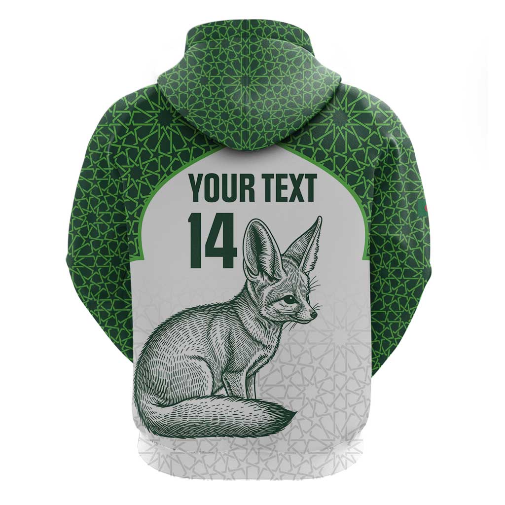 Custom Algeria Football Zip Hoodie 2026 Go Greens Fennec With Islamic Pattern - African Pride