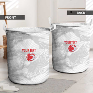 Custom Tunisia Football Laundry Basket 2026 Eagles of Carthage White Grunge - African Pride