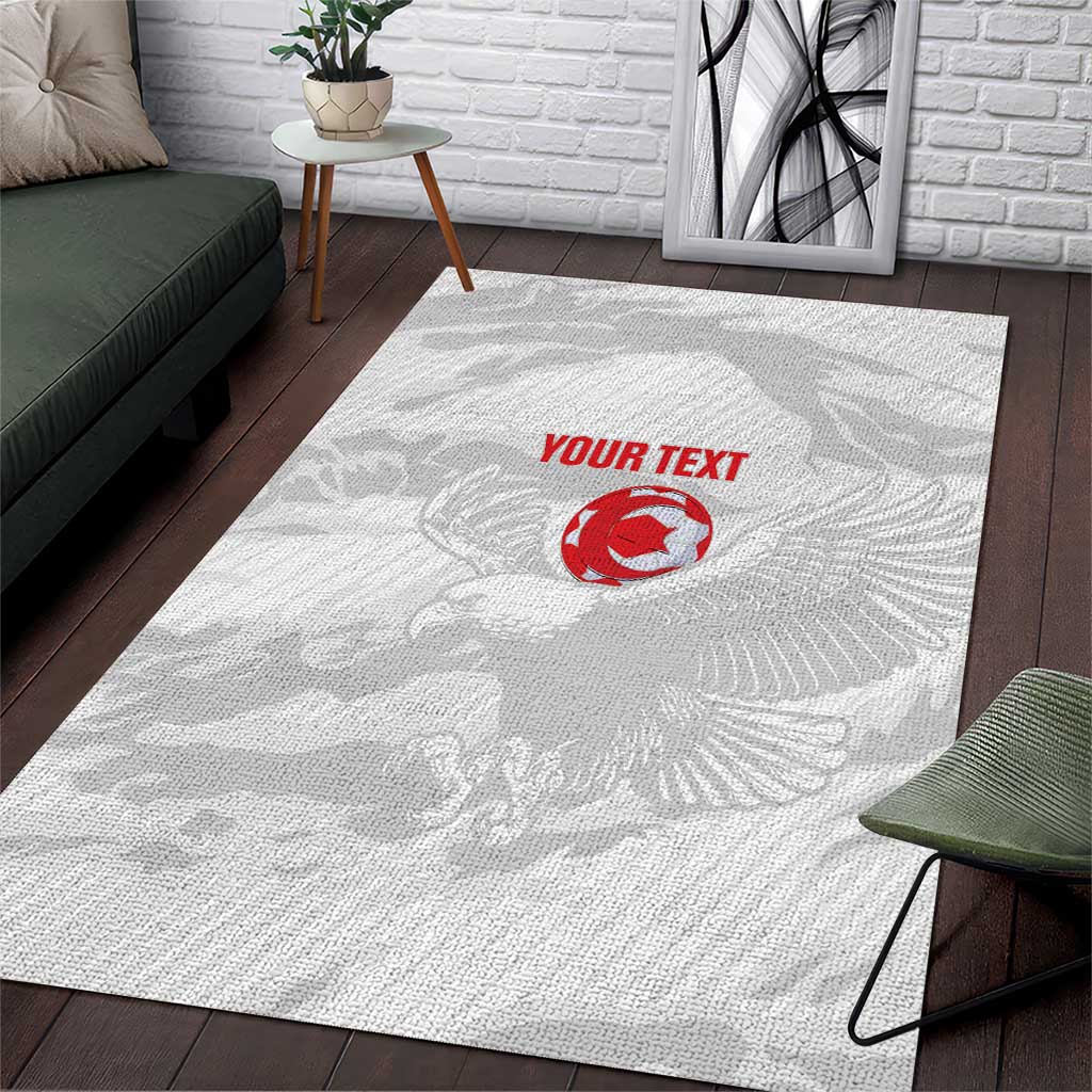 Custom Tunisia Football Area Rug 2026 Eagles of Carthage White Grunge ...