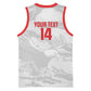 Custom Tunisia Football Basketball Jersey 2026 Eagles of Carthage White Grunge - African Pride