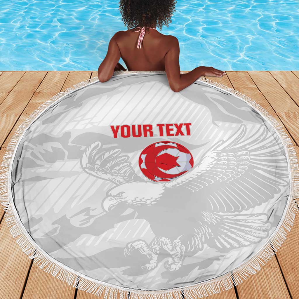 Custom Tunisia Football Beach Blanket 2026 Eagles of Carthage White Grunge - African Pride