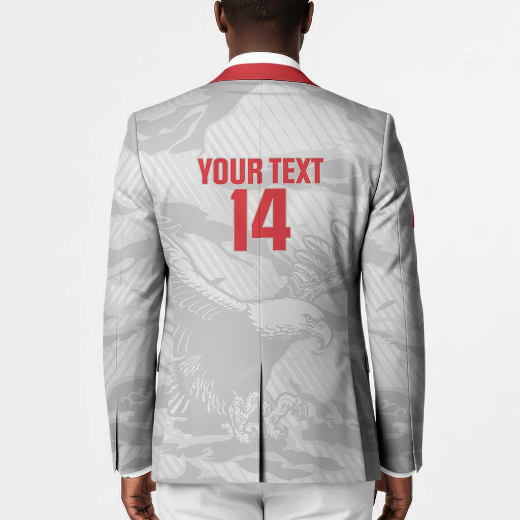 Custom Tunisia Football Blazer 2026 Eagles of Carthage White Grunge - African Pride