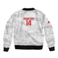 Custom Tunisia Football Bomber Jacket 2026 Eagles of Carthage White Grunge - African Pride