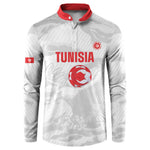 Custom Tunisia Football Button Sweatshirt 2026 Eagles of Carthage White Grunge