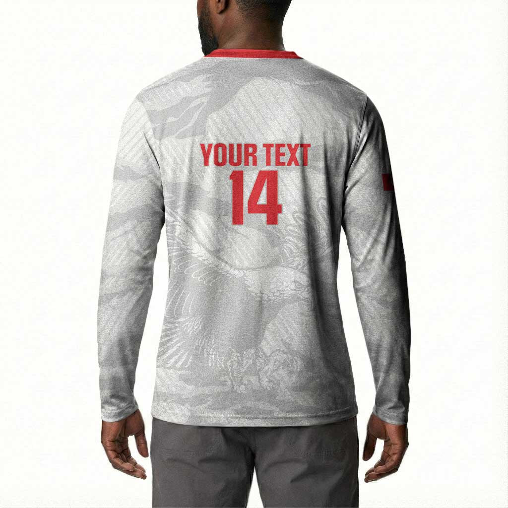 Custom Tunisia Football Button Sweatshirt 2026 Eagles of Carthage White Grunge