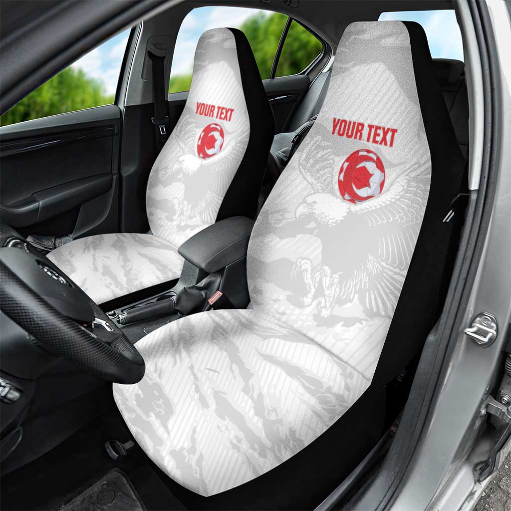 Custom Tunisia Football Car Seat Cover 2026 Eagles of Carthage White Grunge - African Pride