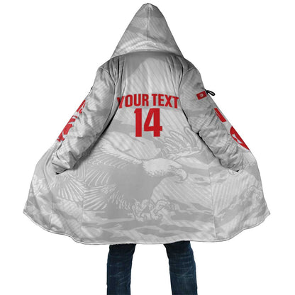 Custom Tunisia Football Cloak 2026 Eagles of Carthage White Grunge - African Pride