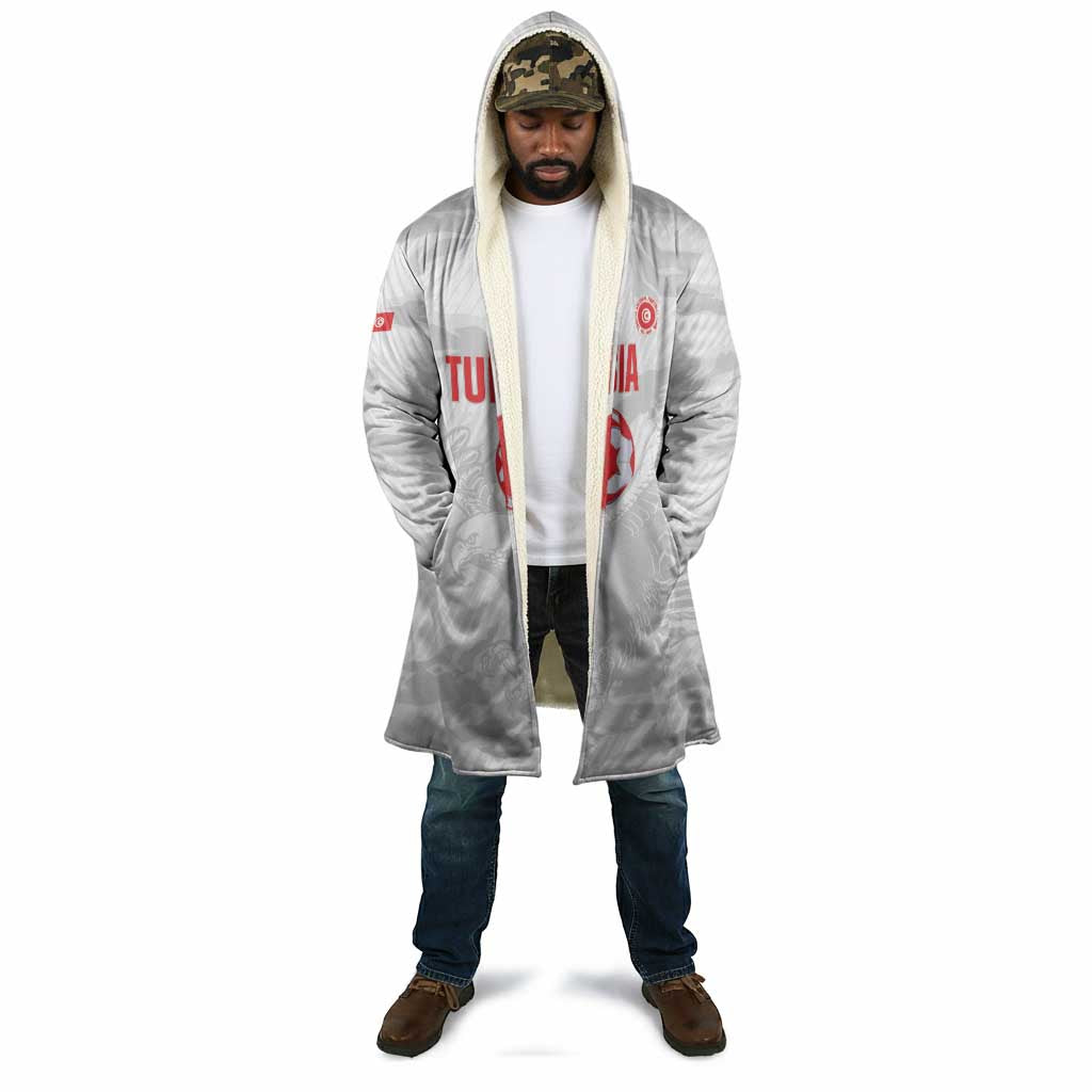Custom Tunisia Football Cloak 2026 Eagles of Carthage White Grunge - African Pride