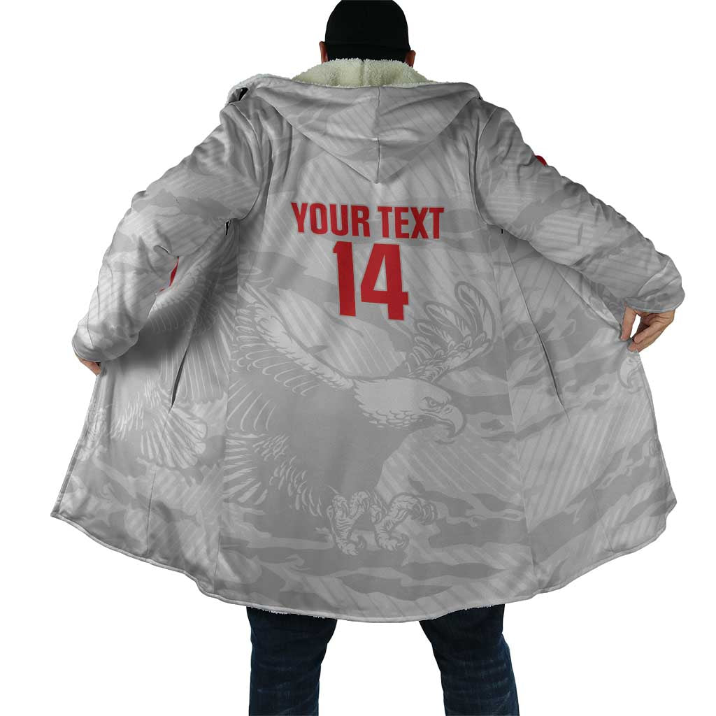 Custom Tunisia Football Cloak 2026 Eagles of Carthage White Grunge - African Pride