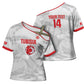 Custom Tunisia Football Cross Shoulder Shirt 2026 Eagles of Carthage White Grunge - African Pride