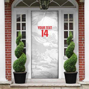 Custom Tunisia Football Door Cover 2026 Eagles of Carthage White Grunge - African Pride