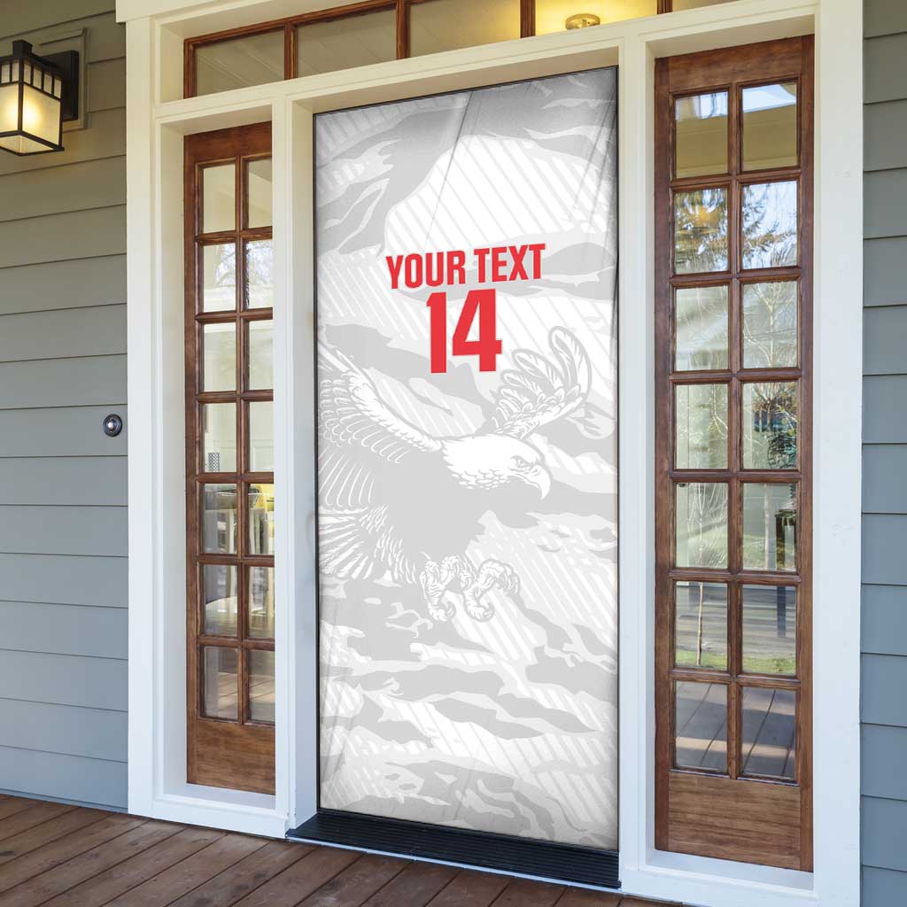Custom Tunisia Football Door Cover 2026 Eagles of Carthage White Grunge - African Pride