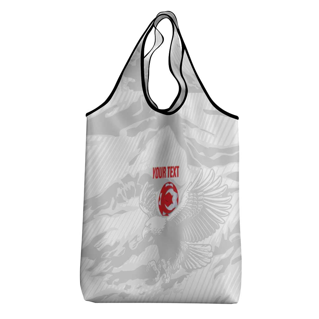 Custom Tunisia Football Grocery Bag 2026 Eagles of Carthage White Grunge - African Pride