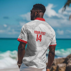 Custom Tunisia Football Hawaiian Shirt 2026 Eagles of Carthage White Grunge - African Pride