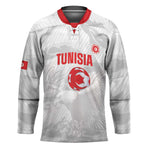 Custom Tunisia Football Hockey Jersey 2026 Eagles of Carthage White Grunge - African Pride