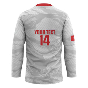 Custom Tunisia Football Hockey Jersey 2026 Eagles of Carthage White Grunge - African Pride