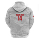 Custom Tunisia Football Hoodie 2026 Eagles of Carthage White Grunge - African Pride