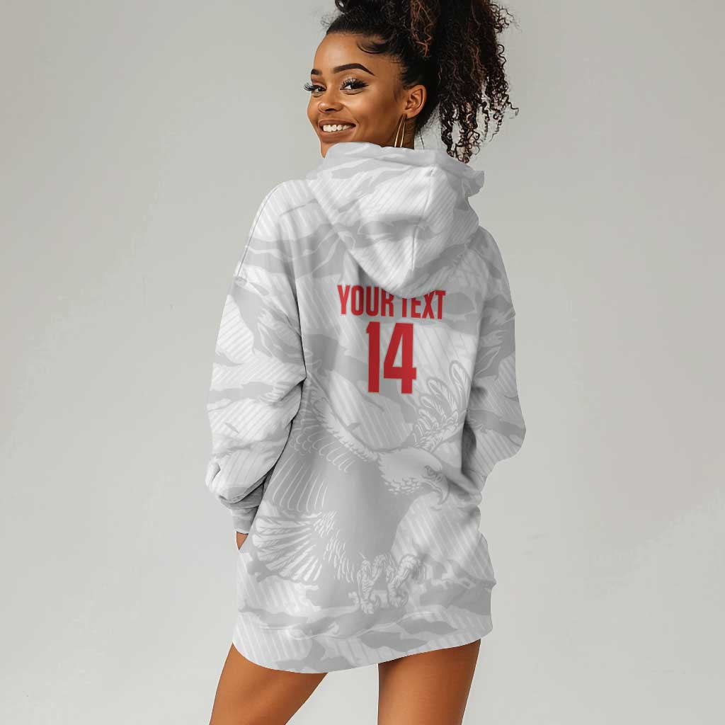 Custom Tunisia Football Hoodie Dress 2026 Eagles of Carthage White Grunge - African Pride