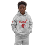 Custom Tunisia Football Kid Hoodie 2026 Eagles of Carthage White Grunge - African Pride