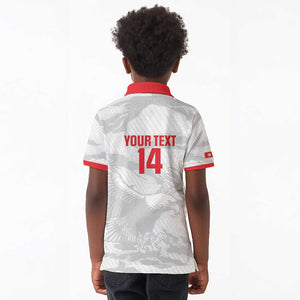 Custom Tunisia Football Kid Polo Shirt 2026 Eagles of Carthage White Grunge - African Pride