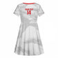 Custom Tunisia Football Kid Short Sleeve Dress 2026 Eagles of Carthage White Grunge - African Pride