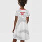 Custom Tunisia Football Kid Short Sleeve Dress 2026 Eagles of Carthage White Grunge - African Pride