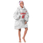 Custom Tunisia Football Kid Wearable Blanket Hoodie 2026 Eagles of Carthage White Grunge - African Pride