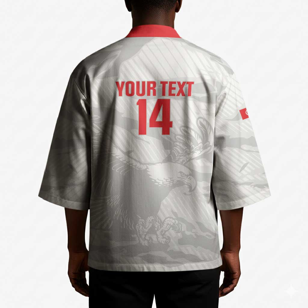 Custom Tunisia Football Kimono 2026 Eagles of Carthage White Grunge - African Pride