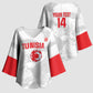Custom Tunisia Football Kimono Sleeve Blouse 2026 Eagles of Carthage White Grunge - African Pride