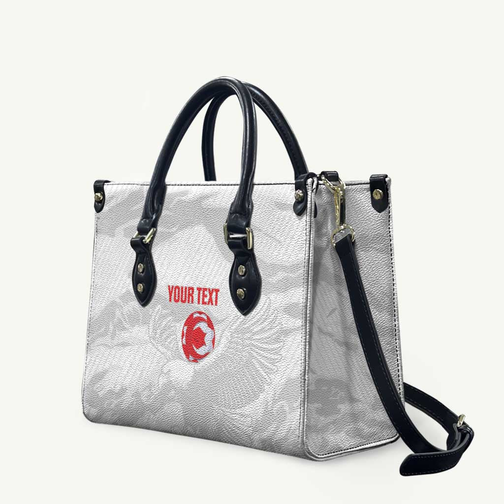 Custom Tunisia Football Leather Bag 2026 Eagles of Carthage White Grunge - African Pride