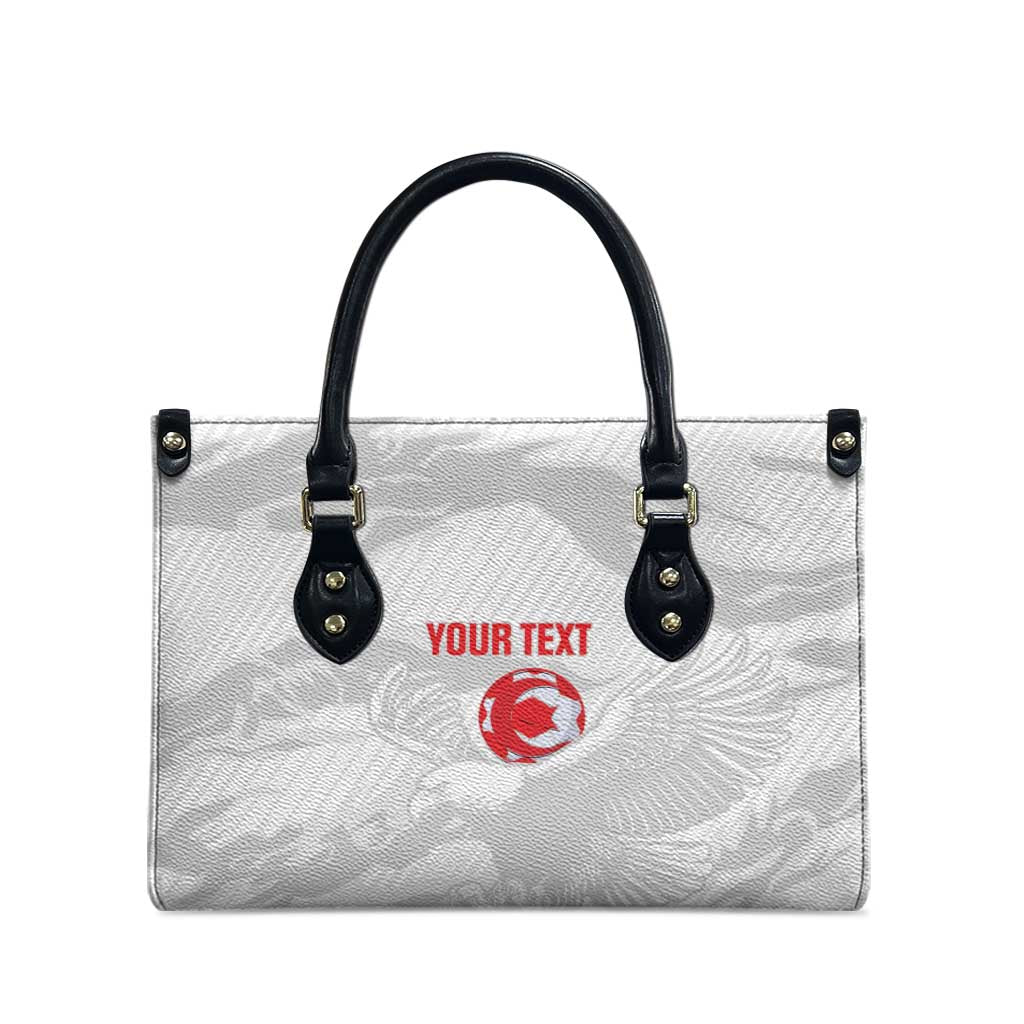 Custom Tunisia Football Leather Bag 2026 Eagles of Carthage White Grunge - African Pride