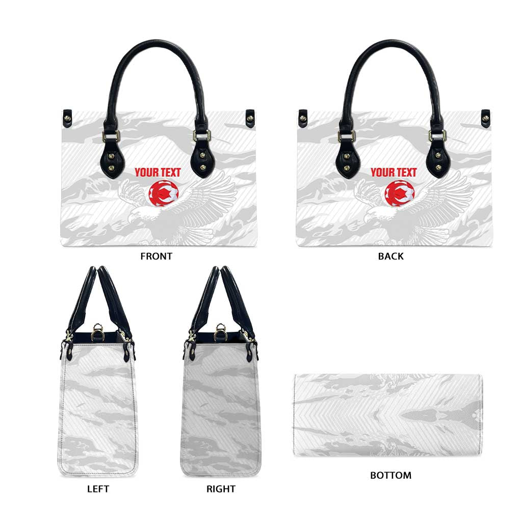 Custom Tunisia Football Leather Bag 2026 Eagles of Carthage White Grunge - African Pride