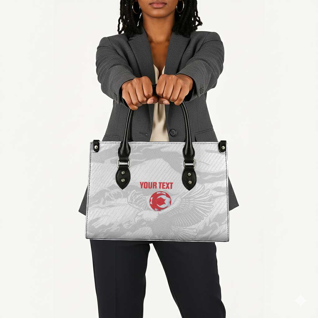 Custom Tunisia Football Leather Bag 2026 Eagles of Carthage White Grunge - African Pride