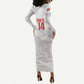 Custom Tunisia Football Long Sleeve Bodycon Dress 2026 Eagles of Carthage White Grunge - African Pride